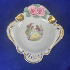 Vintage Karl-Heinz Klette Porcelain Trinket Ash Tray Watteau Style from Germany 