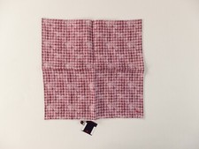  NO CUSTOMS TAX ISAIA Napoli pink  white houndstooth plaid linen pocket square