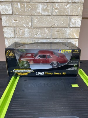 1/18 SCALE ERTL AMERICAN MUSCLE ELITE MAROON BURGANDY 1969 CHEVY NOVA SS