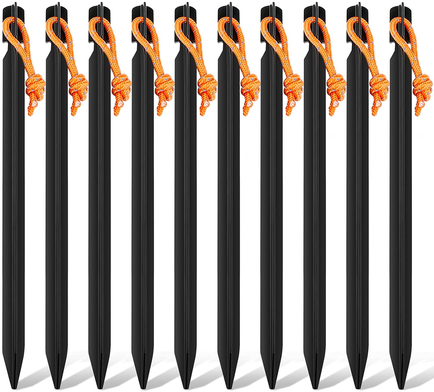 10 Pack Tent Stakes Heavy Duty, Aluminum Tent Stakes Pegs, Metal Tent Spikes,...