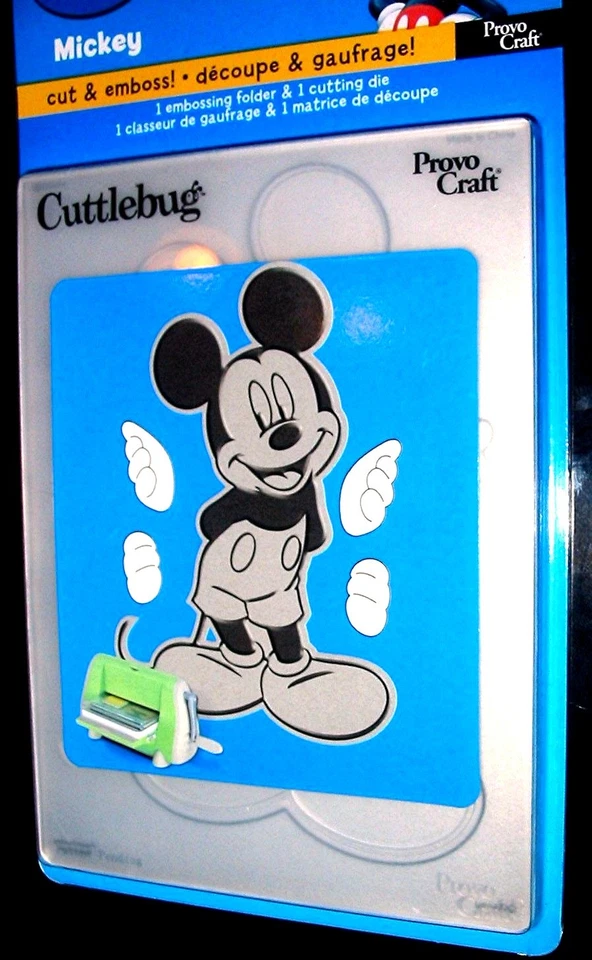 Mickey Mouse Cuttlebug Disney Cut & Emboss Die & Embossing Folder 37-1731 NEW! - Image 1 of 3