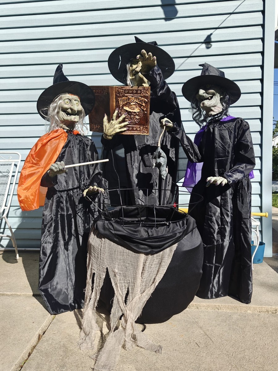 Home Accents 5ft Witches Bewitching Cauldron Sisters Halloween