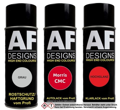 Spraydose für Morris CMC Post Office Red Autolack Klarlack Grundierung  Set