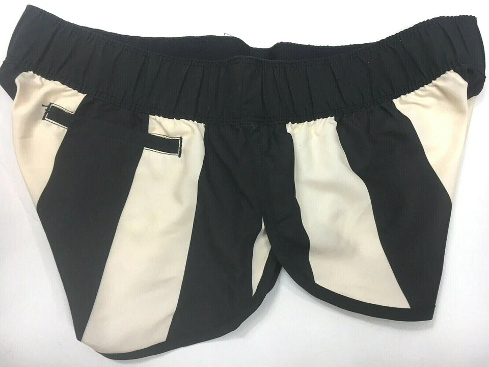  Pantalones Cortos Hurley Board Rugby Beach Rider Negro Crema Cintura Elástica Surf Playa  Foto 4 de 4