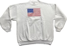 VTG Usa Flag Sweatshirt XL Made In The USA Flag 4th Of July America Tultex