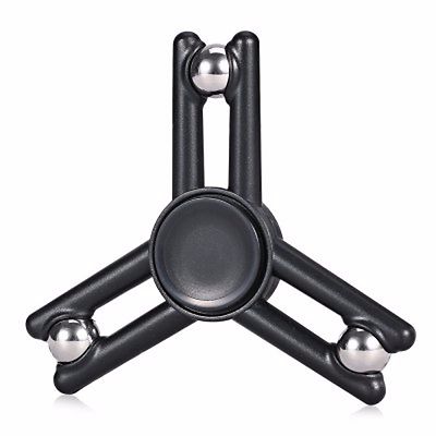 Tri-blade Parallel Line Plastic Finger Spinner with 3 Beads