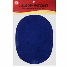2 Natural Suede Leather Sew-On Elbow Repair Patches 4.5 x 6 in - Navy