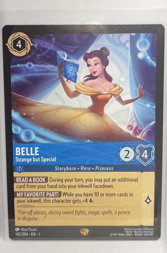 lorcana belle cards ✨ Disney Strange But Special Legendary Rare 142/204 Non-Foil NM 🔮 Belle - Apprentice Inventor |