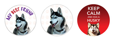 2 x Husky Hund Vinyl Auto, Van Aufkleber Sticker Haustier Tierliebhaber Geschenk