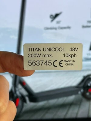 e-scooter sticker decal legal 200w 10kph Zulassung 10kmh APOLLO KABOO ZERO TITAN