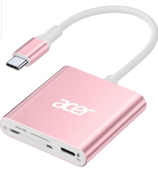 USB C SD-Kartenleser mit 100W PD-Anschluss, 3-in-1 Typ-C SD 4.0 Speicherkartenleser