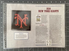 Willabee & Ward Cooperstown Collection New York Giants NY 1934 Patch MLB W&W
