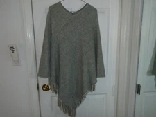 Cejon Gray Poncho Sweater One Size