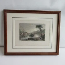 1839 Little Falls on the Mohawk NY New York Hand Colored Antique Print Bartlett