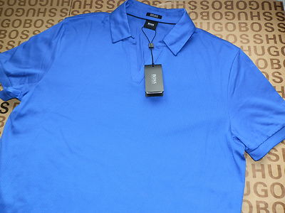 Neu Hugo Boss Designer blau Auswahl maßgeschneiderte Linie Baumwolle Poloshirt Medium