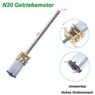 N20 Getriebemotor DC 3V 6V 12V Gewindeschaft M3x55mm Metall Getriebe 15-600RPM
