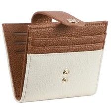 Small Wallets for Women RFID Blocking Credit Card Holder Bifold Leather Beige