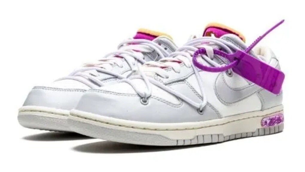 OFF WHITE X NIKE Nike Dunk Low x Off White 3 di 50 Vela Grigio Bianco DM1602 118 Taglia 7 5