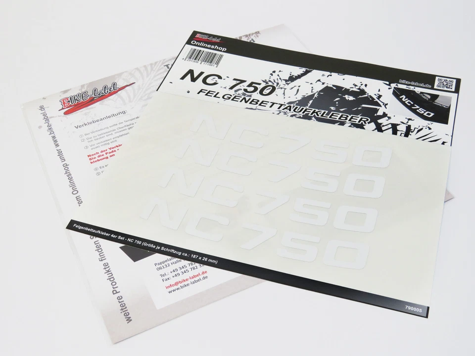 Autocollant de jante lit de jante moto kit complet compatible avec Honda NC 750 - Photo 3/4