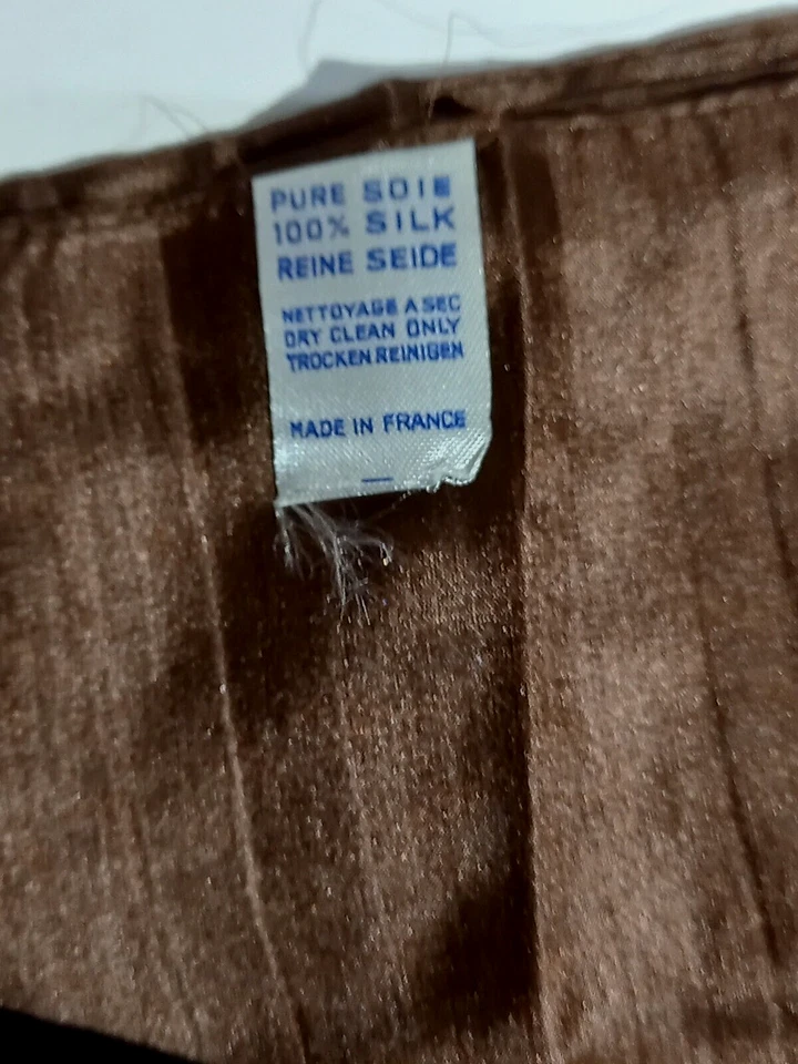 Echarpe homme "Ted Lapidus" en soie, couleur marron /occasion-stockée - Photo 2/4
