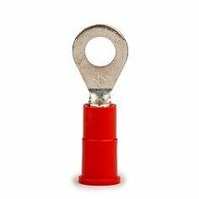 3M 1/4" Stud Size 22-18 AWG Vinyl Insulated Butted Seam Ring Terminal 50PK