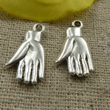 Free Ship 160 pcs tibetan silver hand charms 19x10mm L-4287