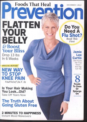 2012 Prevention Magazine: Jamie Lee Curtis/Flu Shots/Foods that Heal/Knee Pain