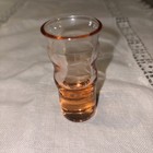 Pink Depression Glass Shot Glass, Tall, Wavy W/Thick Weighted Bottom 2 7/8" — photo 1