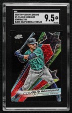 2024 Cosmic Chrome Black Eclipse Refractor 5/10 Julio Rodriguez SGC 9.5 18pg
