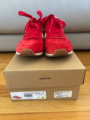 Vince Oasis Runner Red Suede Women 8M