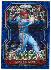 2021 Panini Prizm #124 Mike Schmidt /199 Blue Donut Circle Prizm Tier II HOF