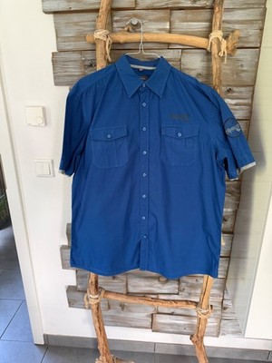 Hemd Herren kurzarm Größe L 41/42 blau Baumwolle von Luciano