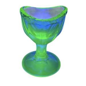 VTG W.T. & Co Vaseline Uranium Glass Eye Cup (circa 1880–1920) FREE SHIPPING