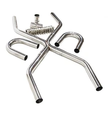 Universal SS Builder X-Pipe U Bent Exhaust System Kit LS Engine Swap Crossover