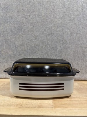 WEST BEND Vintage Slow Cooker 4 QT Replacement Pot Pan Amber Glass Lid No Rack