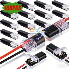 100Pcs Double-Wire Plug-in Connector, Cable Clamp with Locking Buckle, AWG 18-22
