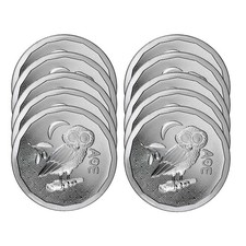 Lot Of 10 - 2024 1 Pound St. Helena Athena Owl Stackable 1 Oz Silver Coin Bu