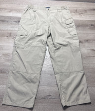 5.11 Tactical Cargo Pants 38x30 Tan With Sportex Safety USA Made With Rip Stop