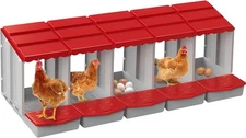 Chicken Nesting Boxes,5 Hole Nesting Box for Chicken Coop, Rolling Egg Collec...