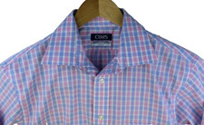 New Chaps Mens Regular Fit Wrinkle-Free Stretch Collar Dress Shirt Rose M 15 1/2