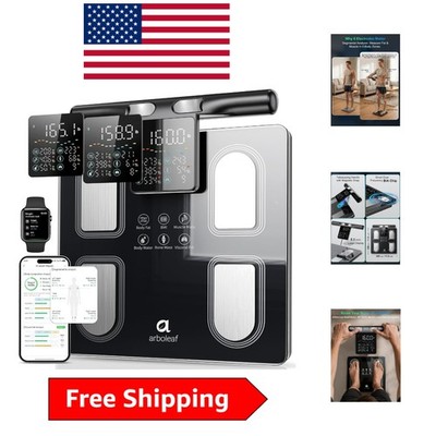 Revolutionary 8-Electrode Smart Scale with 5.3'' Color Display, 400 lbs Capacity