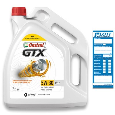 5L Castrol GTX 5W-30 RN Motoröl ACEA C3 Renault RN 17 Motorenöl 5W30 // 15CC30