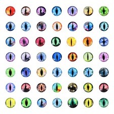 10mm Dragon Eyes, 100 Pcs Round Glass Eyes Animals Crochet Eyes, Multicolor