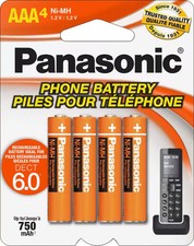 Panasonic - Rechargeable AAA Batteries 4-Pack 
