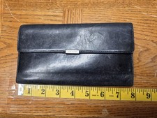 Coach Vintage Lexington Smooth Black Leather Clutch Wallet
