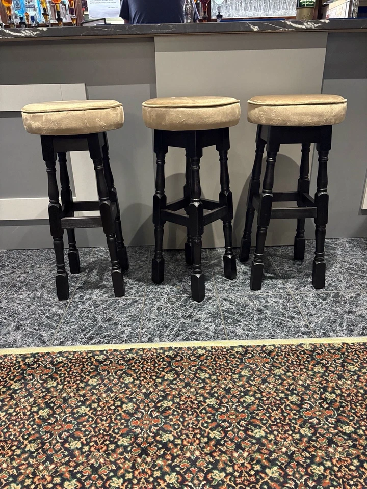 Real Leather Too pub/bar high bar stools (all Colours Available) - Image 3 of 4