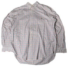 Ralph Lauren Colored Pony White Red Blue Plaid Button Down Shirt XLT Classic