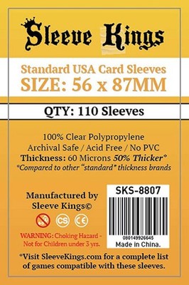 SLEEVE KINGS Sleeve Kings Sleeve Kings Standard Usa Sleeves (56Mm X 87Mm) (110)