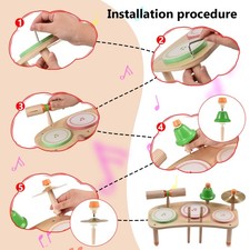 Kids Drum Set 7-in-1 Desktop Drum Detachable Drum Kit Percussion Instrument RFMP