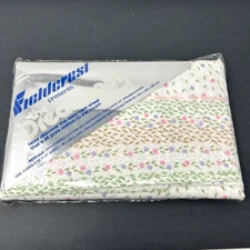 NOS Fieldcrest Dreamspun White Floral Queen Flat Sheet Vintage Sweet Dreams